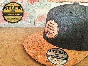 "Love, Peace & Blasmusik"  Innviertler Cap mit Korkschild
