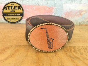 Gürtelschnalle mit  Saxophone Logo