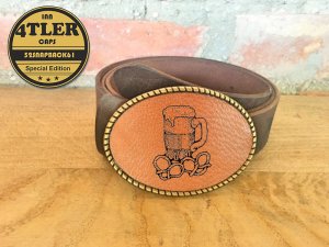 Gürtelschnalle mit  Bier & Brezn Logo