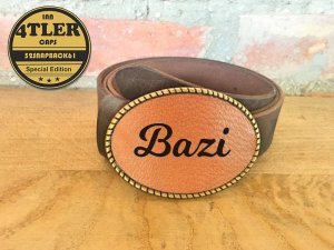 Gürtelschnalle mit  Bazi Logo